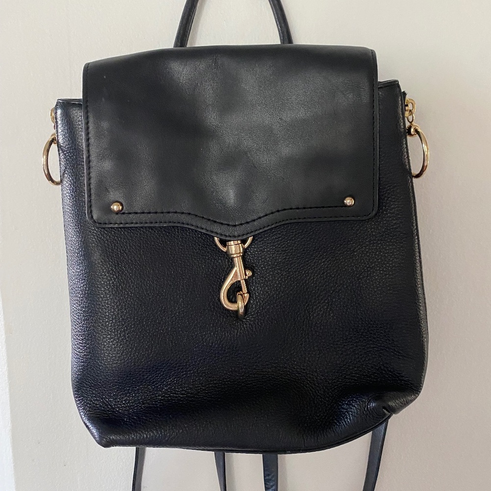 Rebecca Minkoff black leather backpack